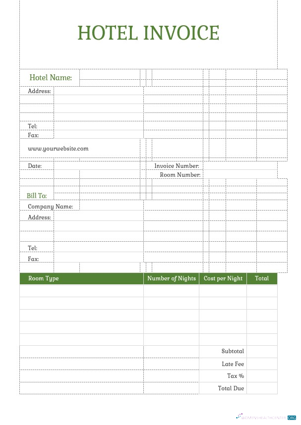 Download Sample Hotel Invoice Template Photoshop template